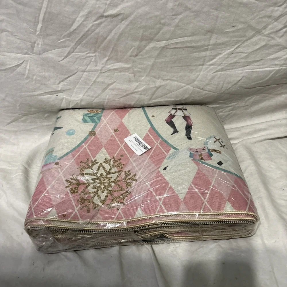 Diamond Plaid Nutcracker Merry Christmas Kitchen Mats Set of 2, Winter Decor Low